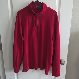 Polo by Ralph Lauren Men's Zip-Up Red Sweater